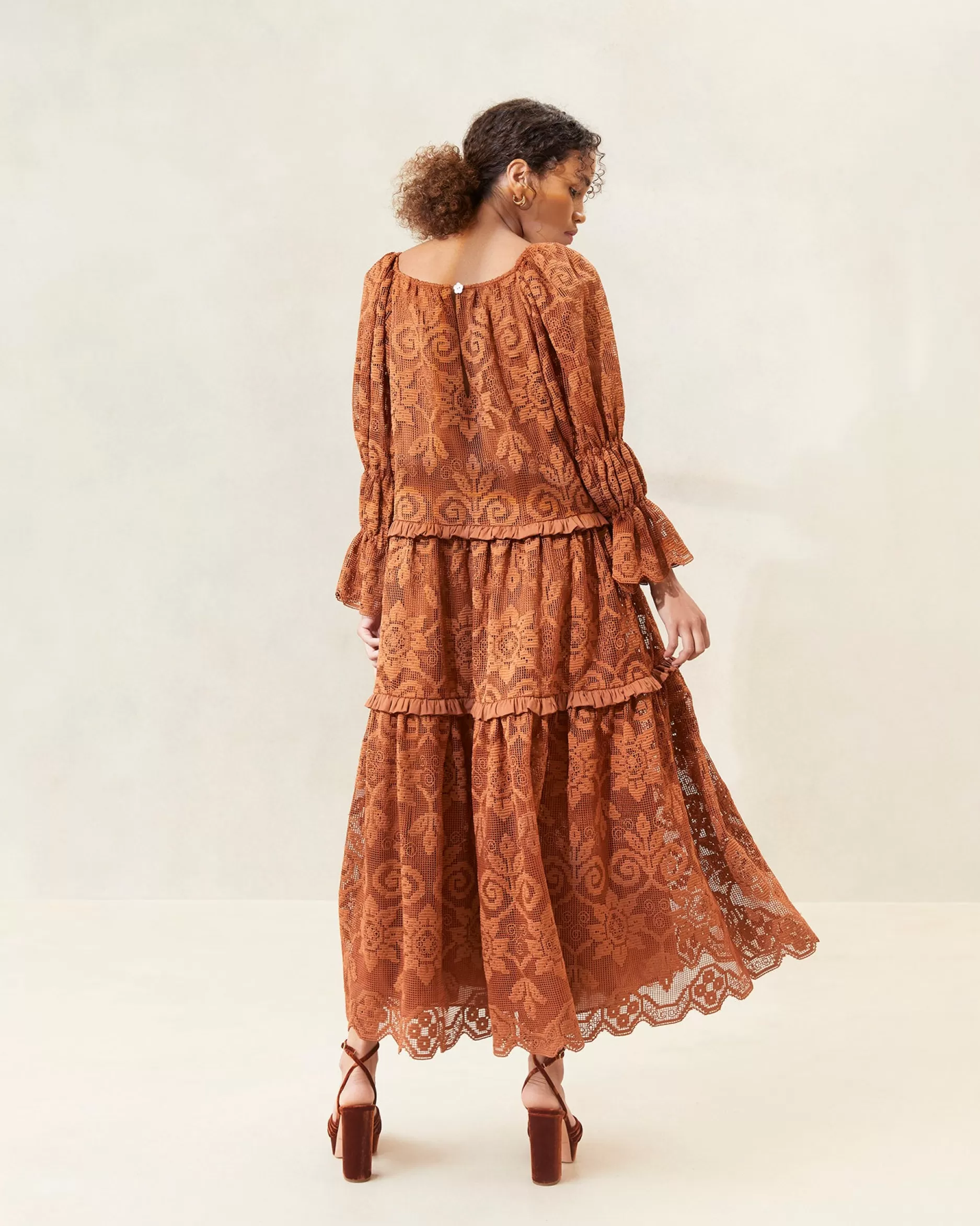 antoinette_sage_tiered_lace_dress_3.webp Loeffler Randall Antoinette Tiered Lace Dress