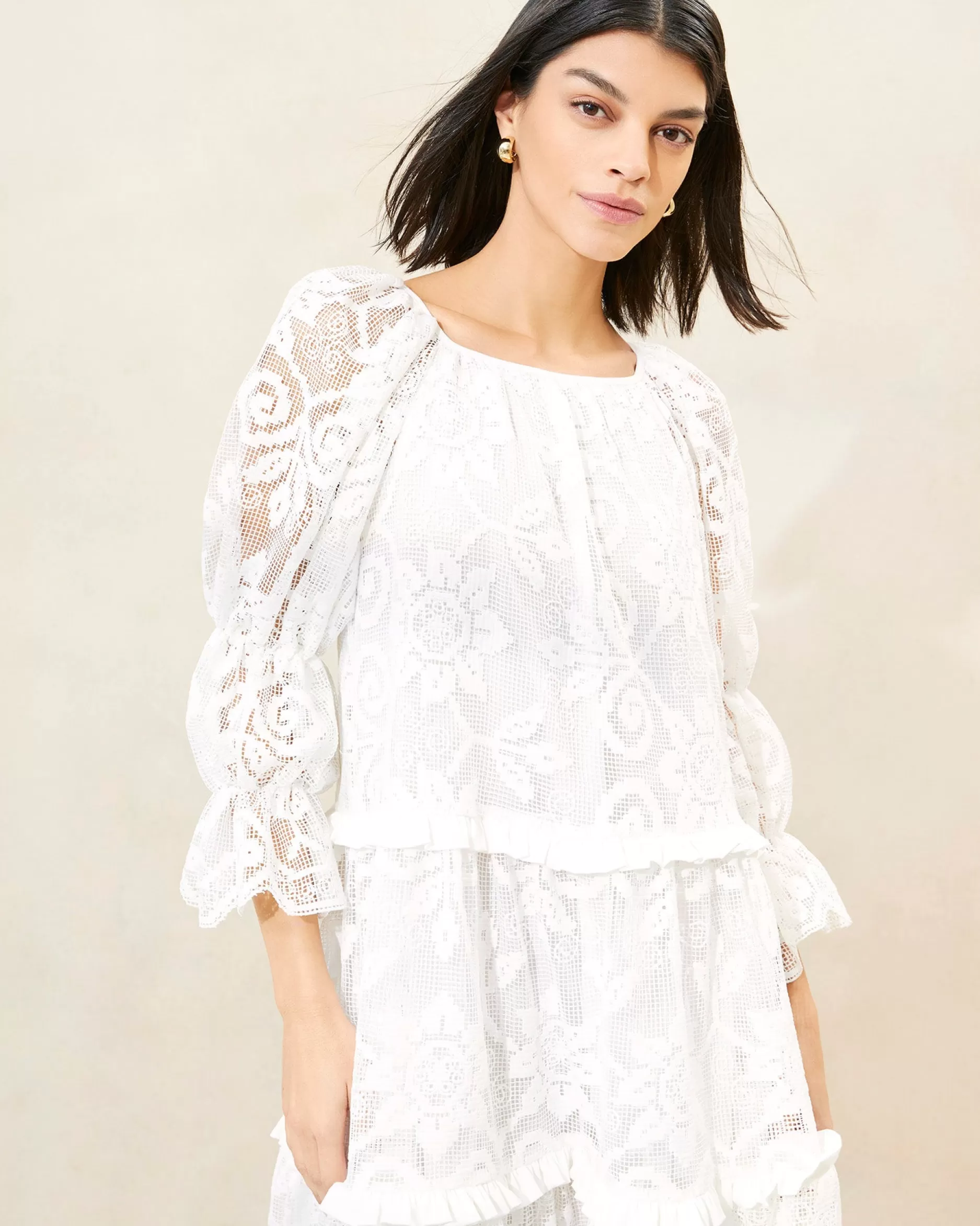 antoinette_sage_tiered_lace_dress_6.webp Loeffler Randall Antoinette Tiered Lace Dress