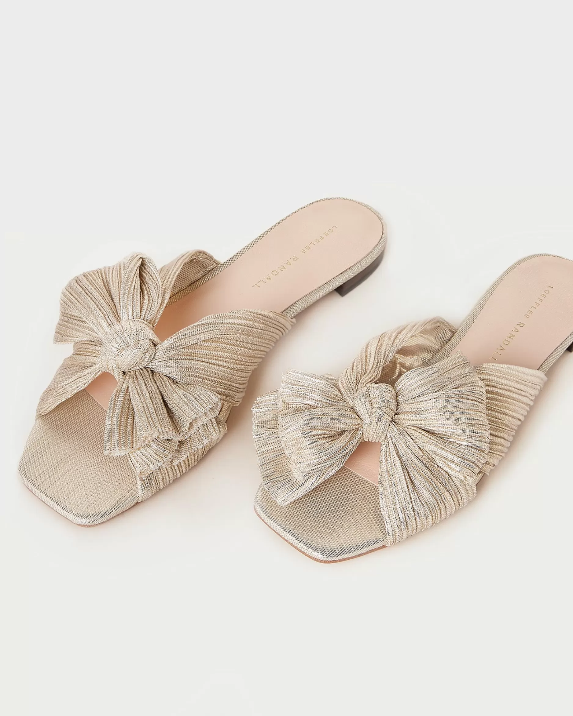 daphne_gold_pleated_bow_slide_10.webp Loeffler Randall Daphne Pleated Bow Slide