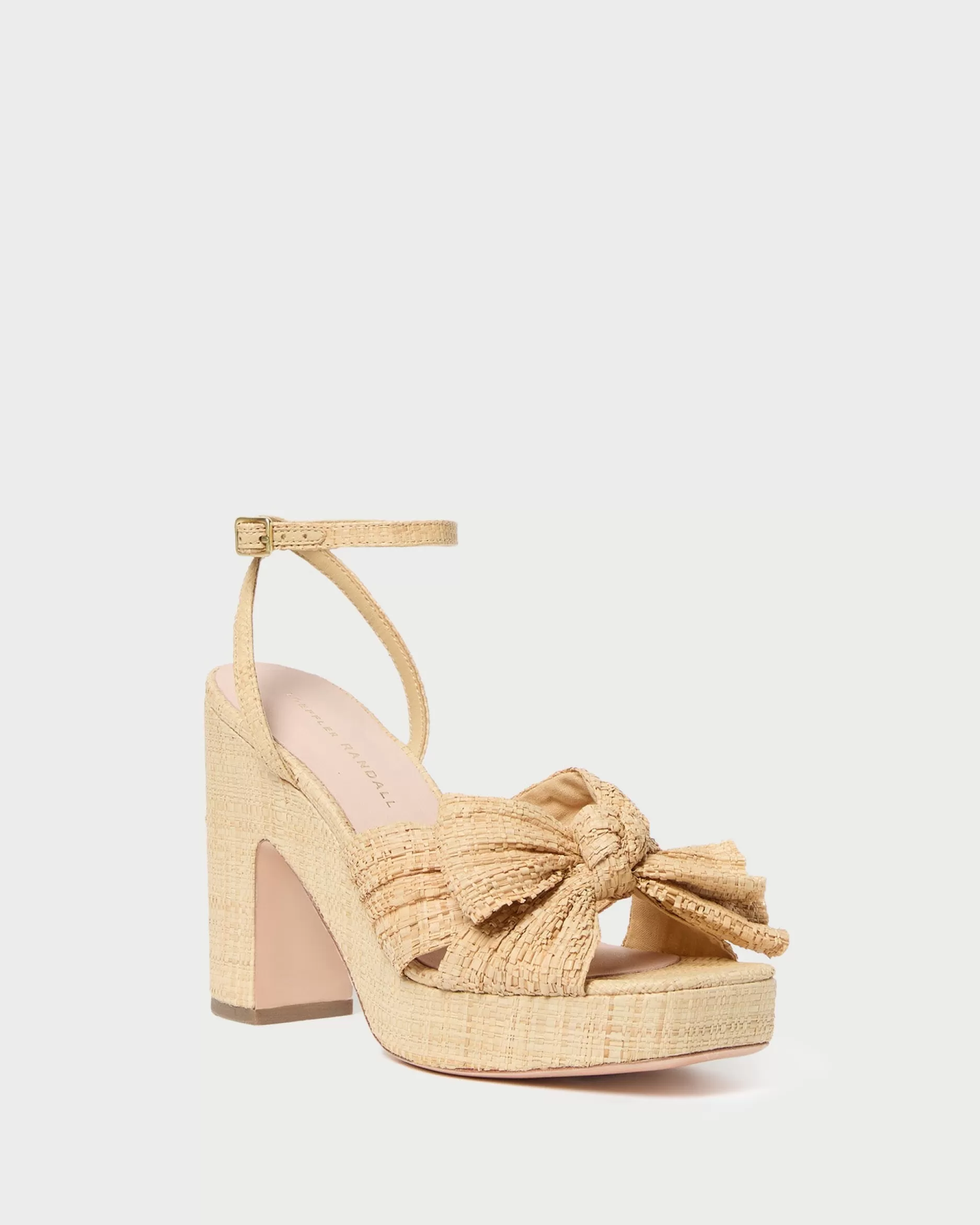 Loeffler Randall Lucia Natural Pleated Bow Platform