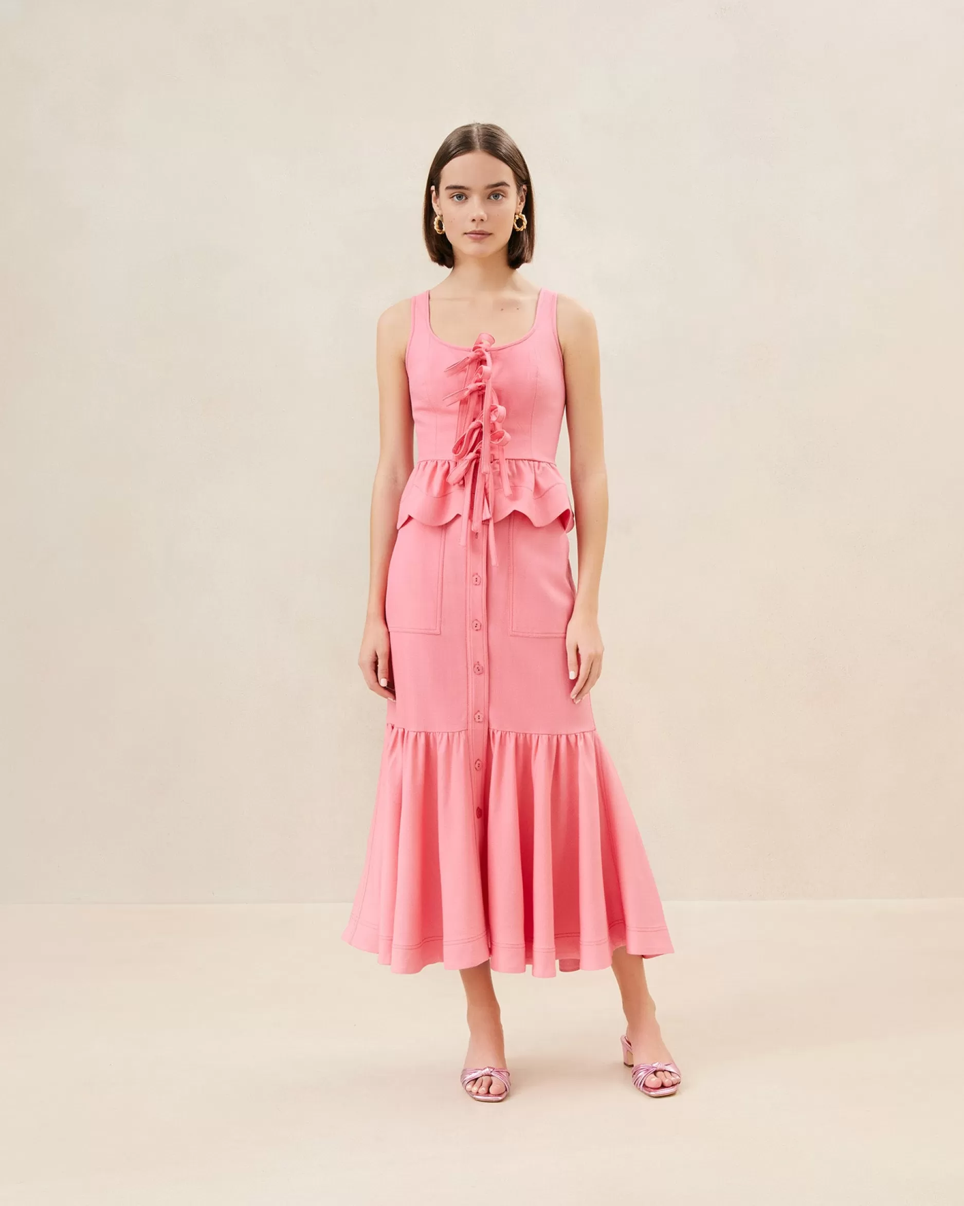 mateo_natural_buttonfront_skirt_2.webp Loeffler Randall Mateo Button-Front Skirt