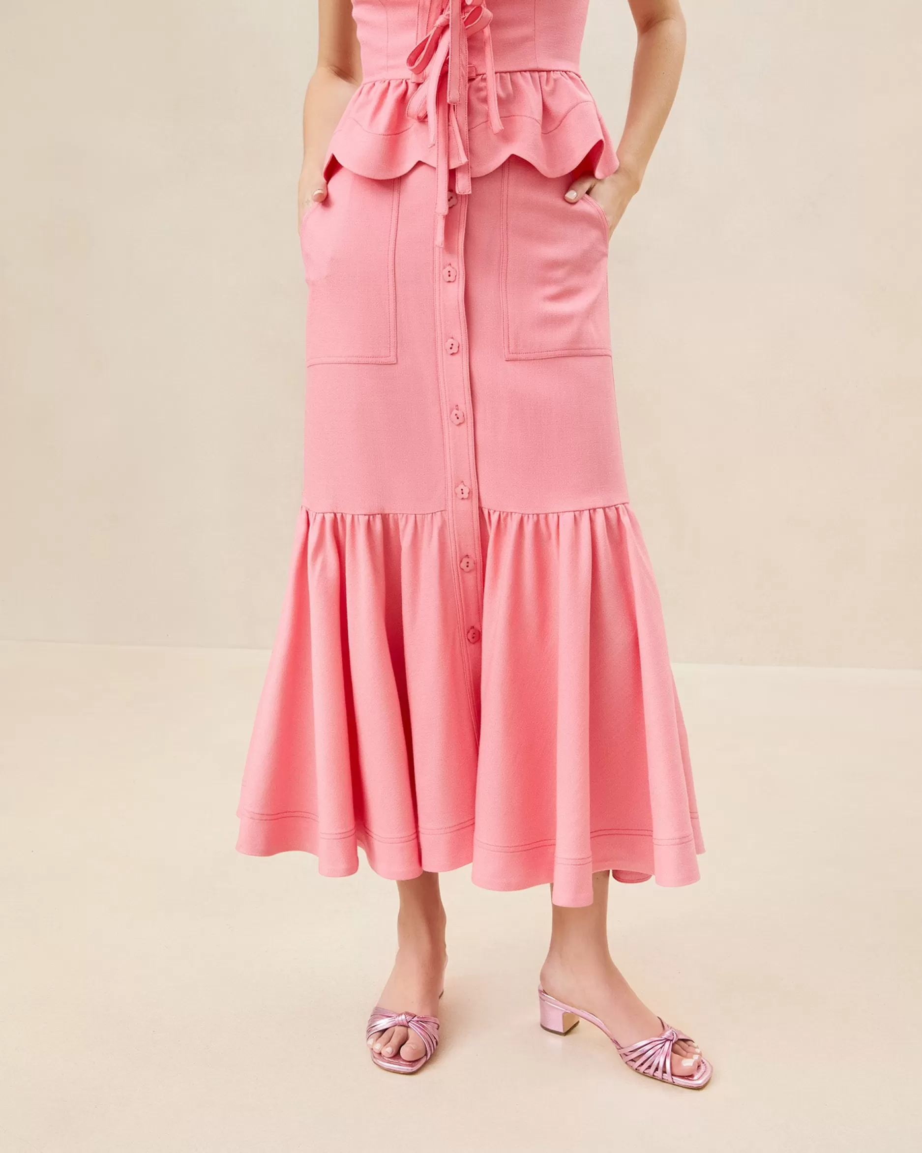 mateo_natural_buttonfront_skirt_3.webp Loeffler Randall Mateo Button-Front Skirt