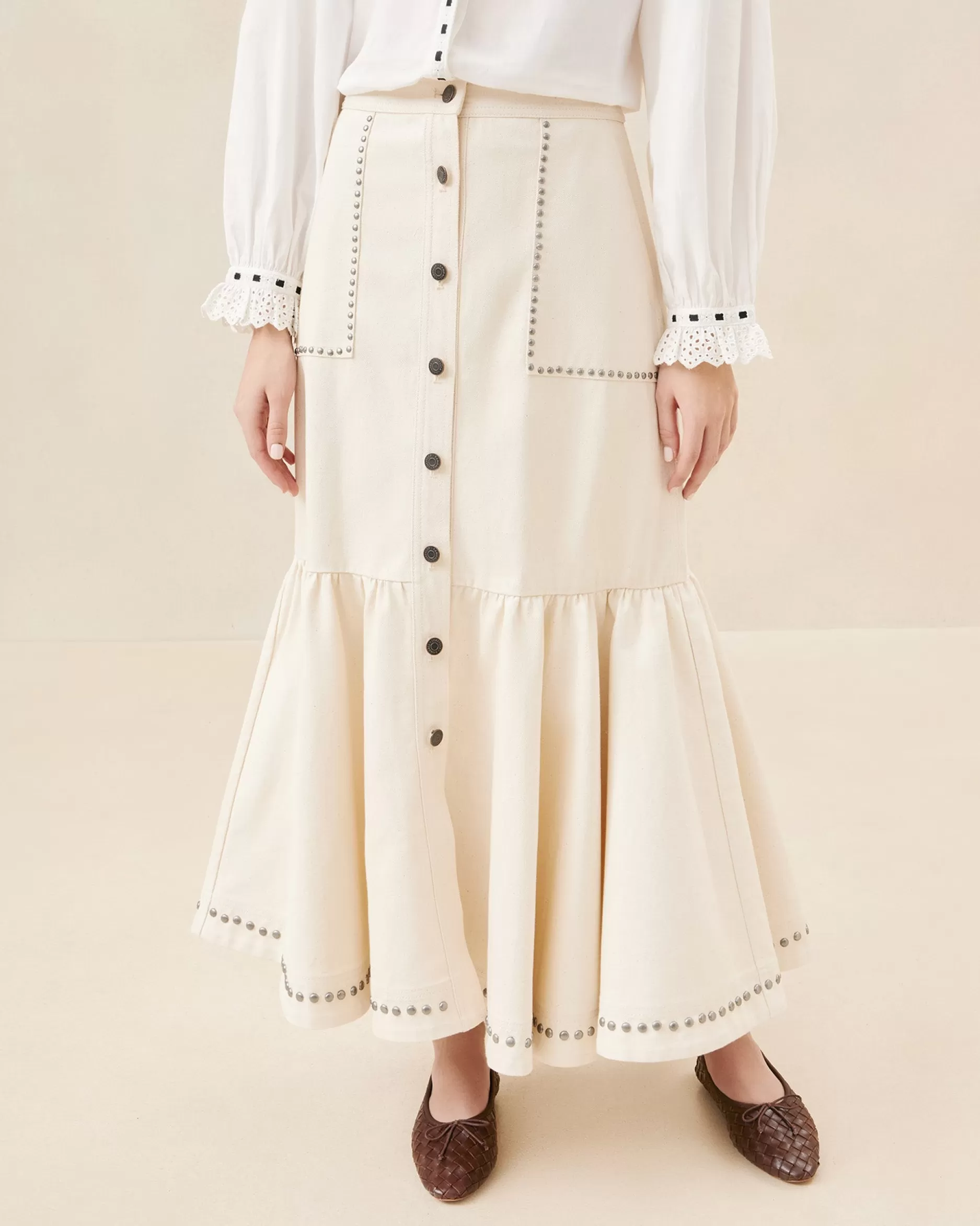 mateo_watermelon_buttonfront_skirt_4.webp Loeffler Randall Mateo Button-Front Skirt