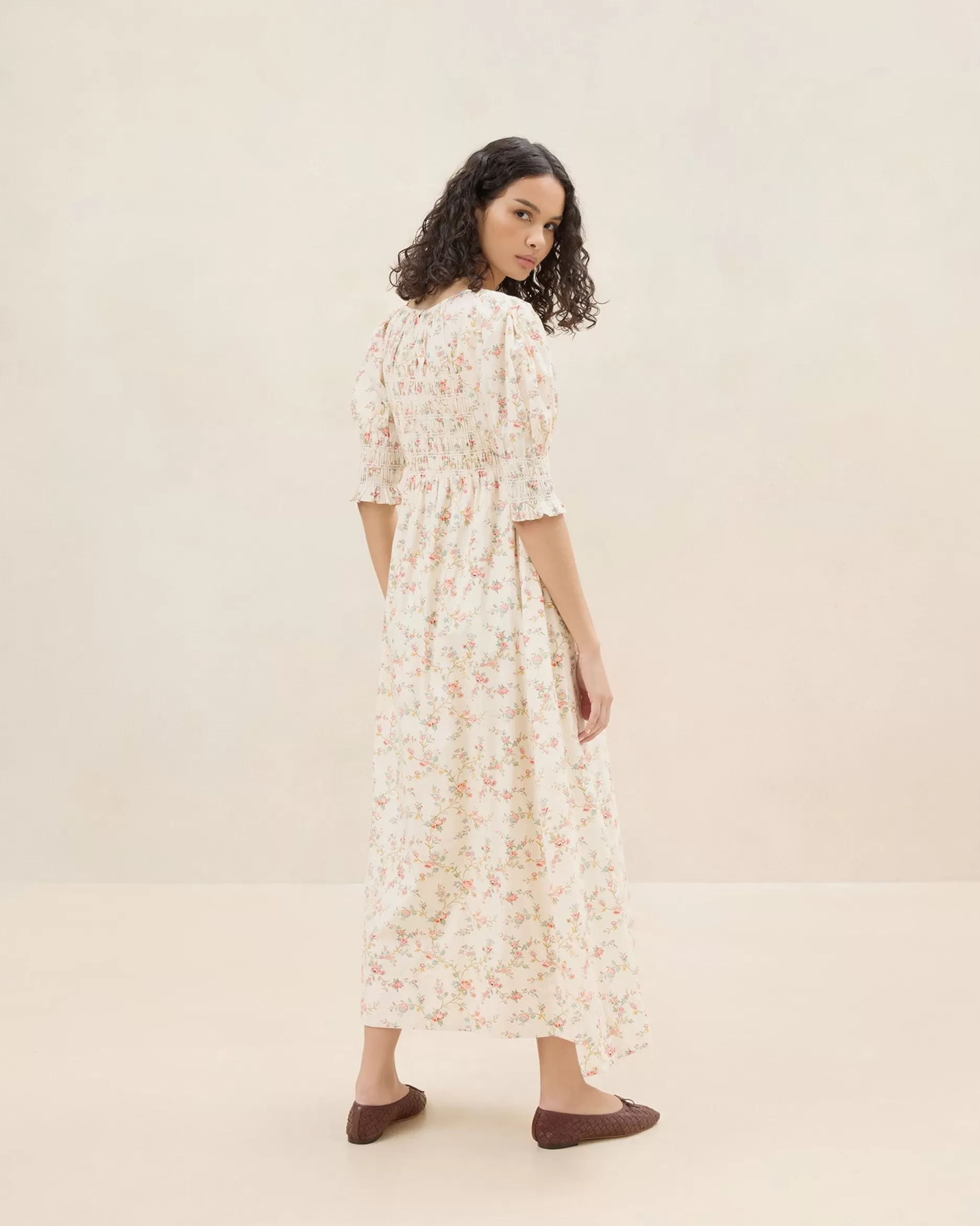 quinn_pink_floral_cinched_dress_2.webp Loeffler Randall Quinn Pink Floral Cinched Dress