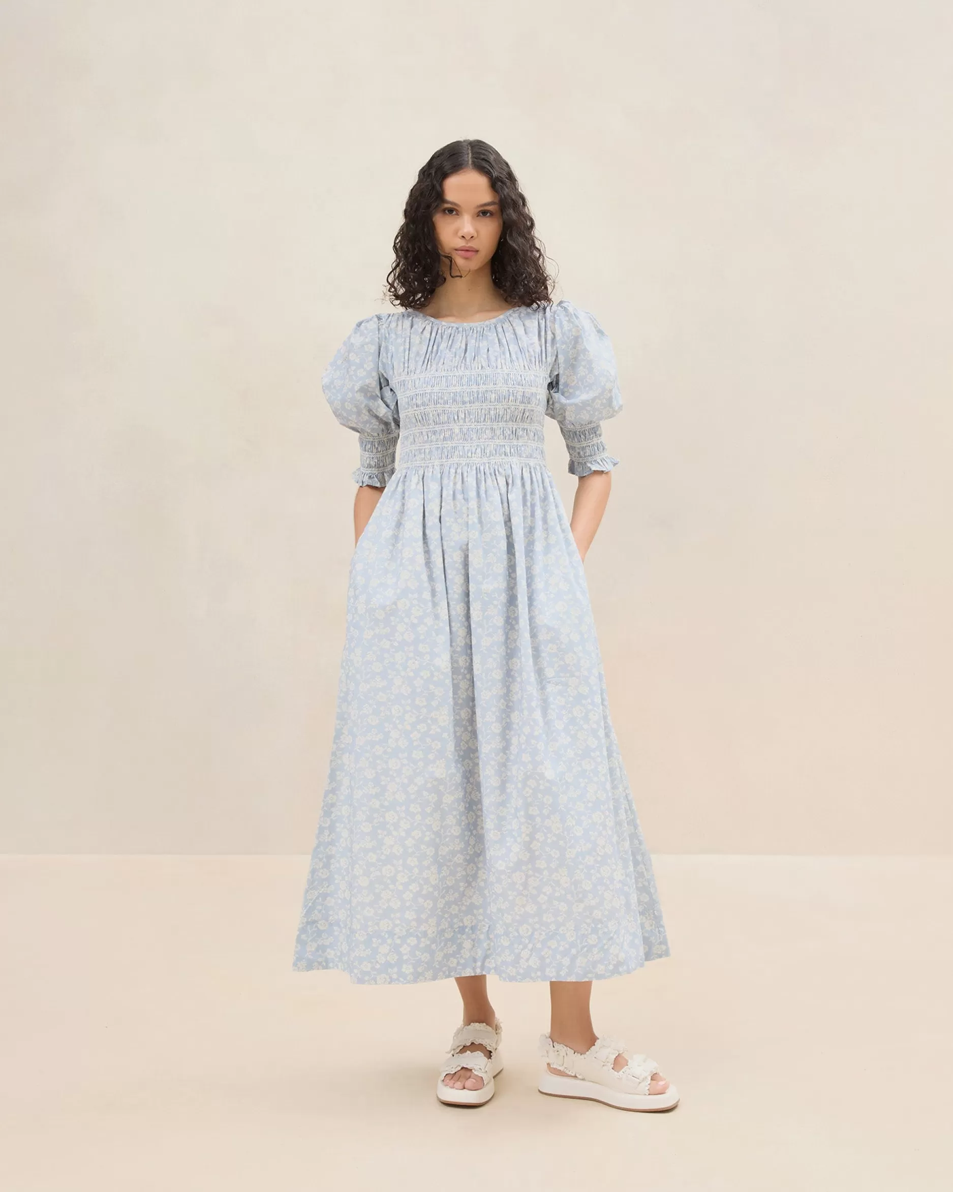 quinn_pink_floral_cinched_dress_3.webp Loeffler Randall Quinn Pink Floral Cinched Dress